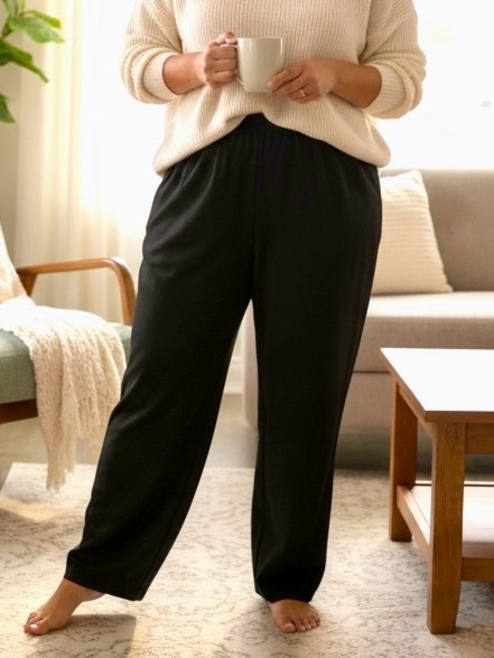 Alfred Dunner Black Wide-Leg Pull-On Pants - Picture 2 of 6